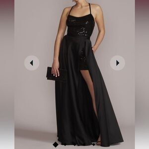 JULES AND CLEO sequin mini dress w/removable skirt Size‎ 20 Black Nwt in pkg